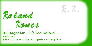 roland koncs business card